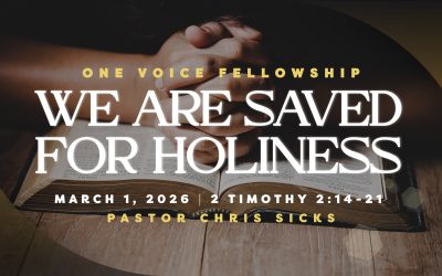 We are Saved for Holiness